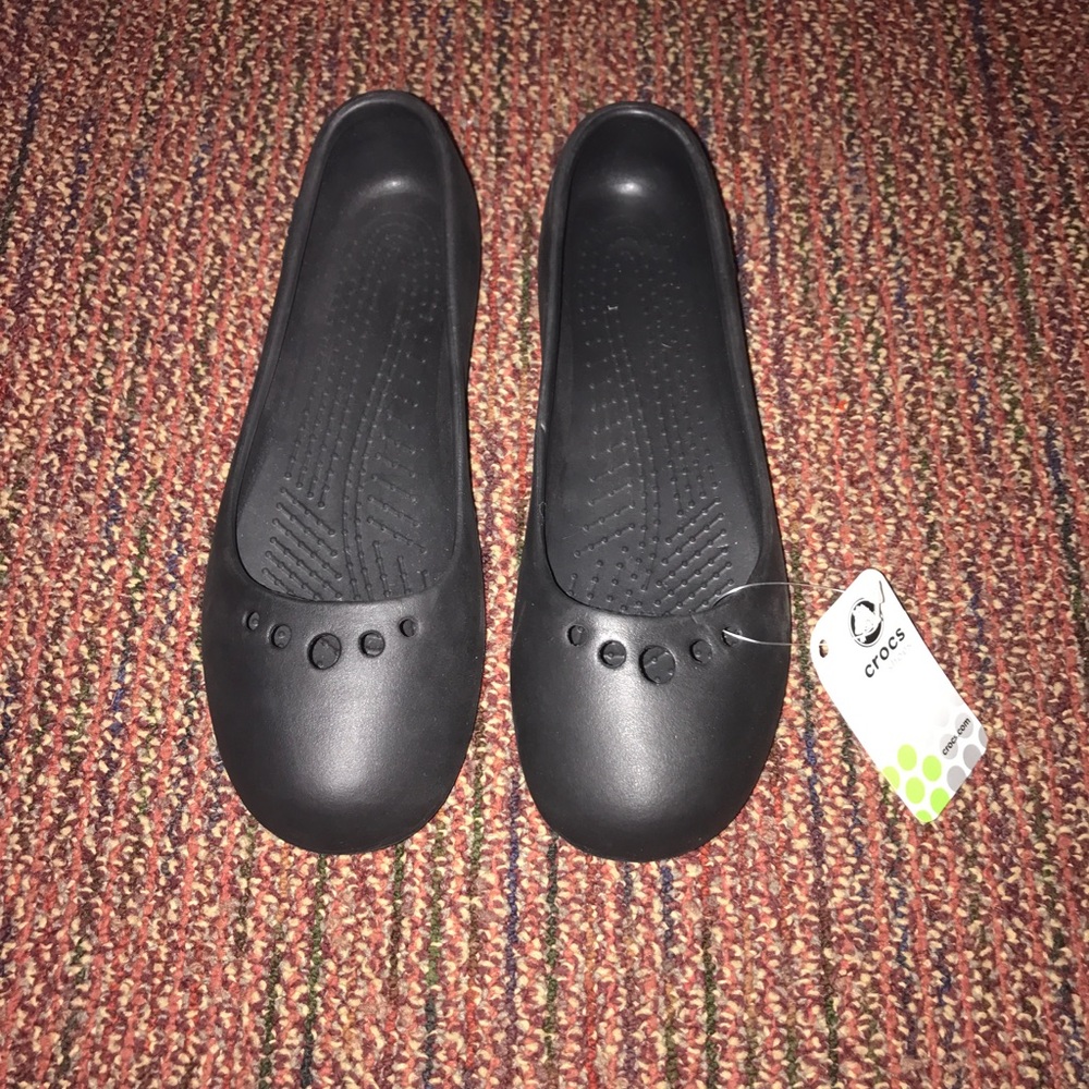 Black Croc flats