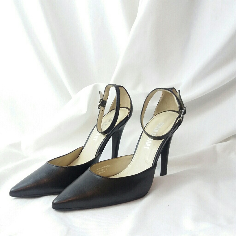 Colin Stuart Dark Brown Ankle Strap Pumps