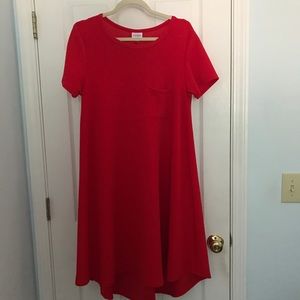 Lula Roe Carly Sz M - Red Waffle Knit!