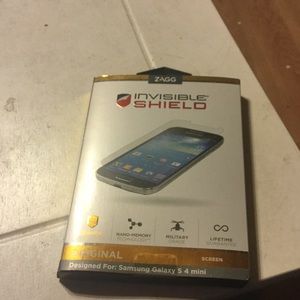 Invisible shield. B,y zagg. Samsung s4 mini