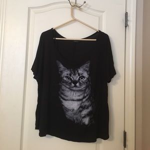 Glittering cat tee