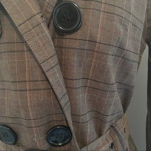 Brown Plaid Trench Coat
