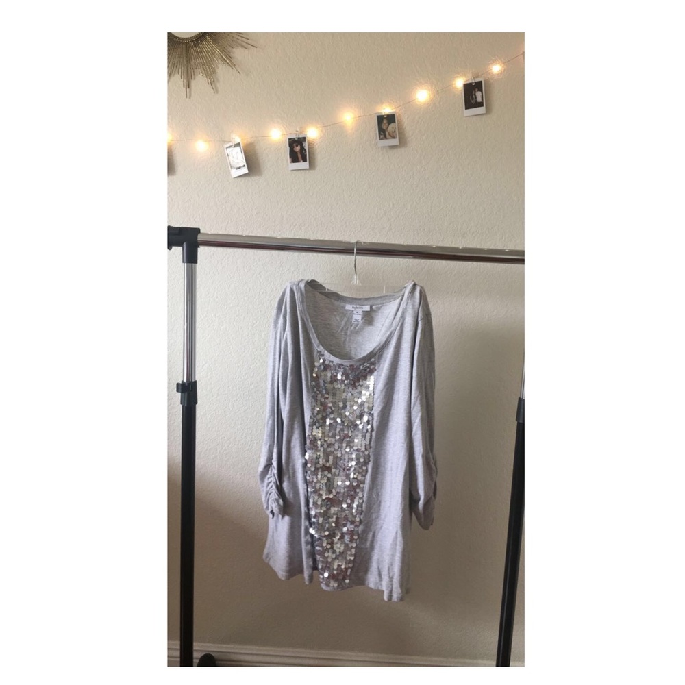 Gray Sequined Shirt