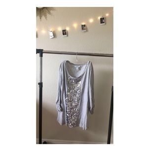 Gray Sequined Shirt