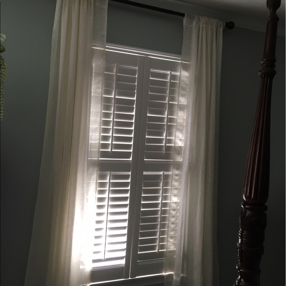 Pottery Barn Belgian Flax Linen Drapes Ivory