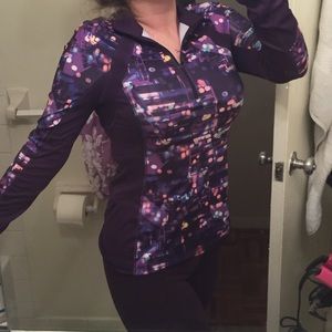 Purple crew neck athletic pullover