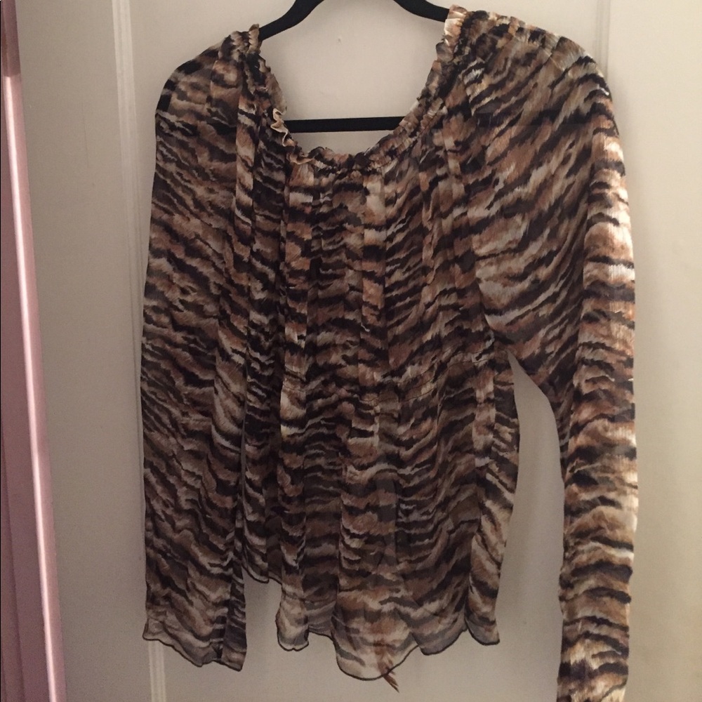 Guess Sheer Leopard Print Top - image 2