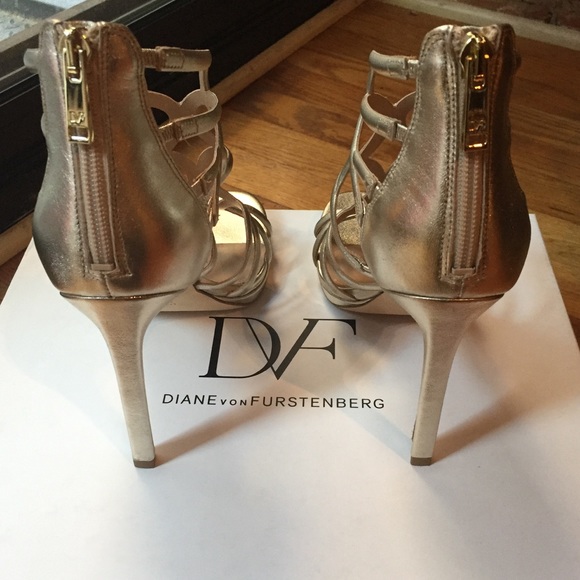 Diane Von Furstenberg Gold Heels