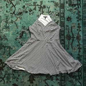 Black and white striped dress