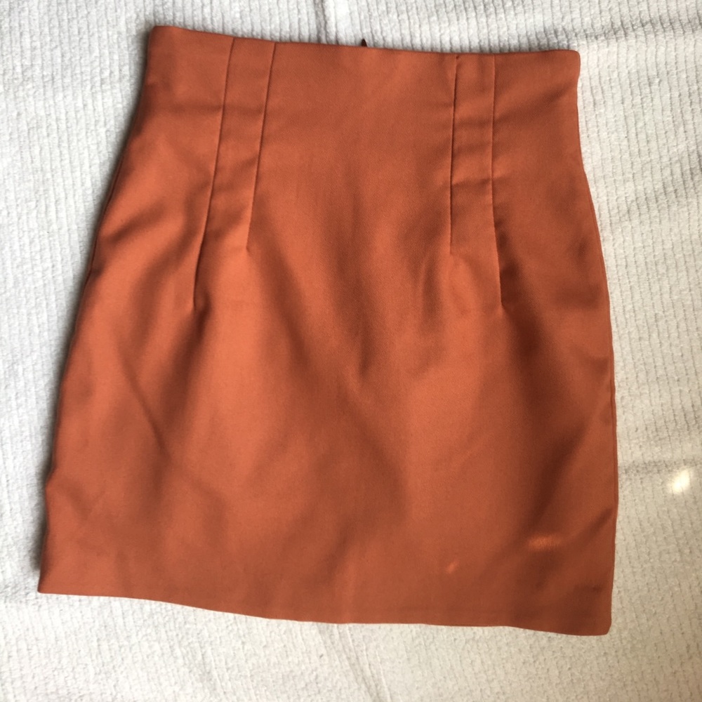 High waist mini skirt orange sz 2