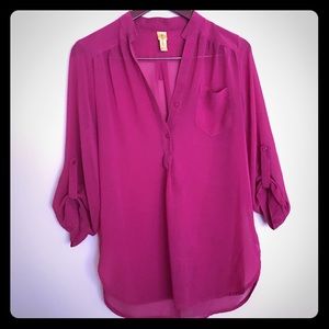 Sheer magenta top