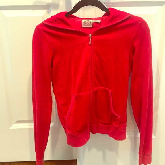 Juicy Couture Sweaters - Juicy Couture Red Velour Sweatshirt Top! ❤️