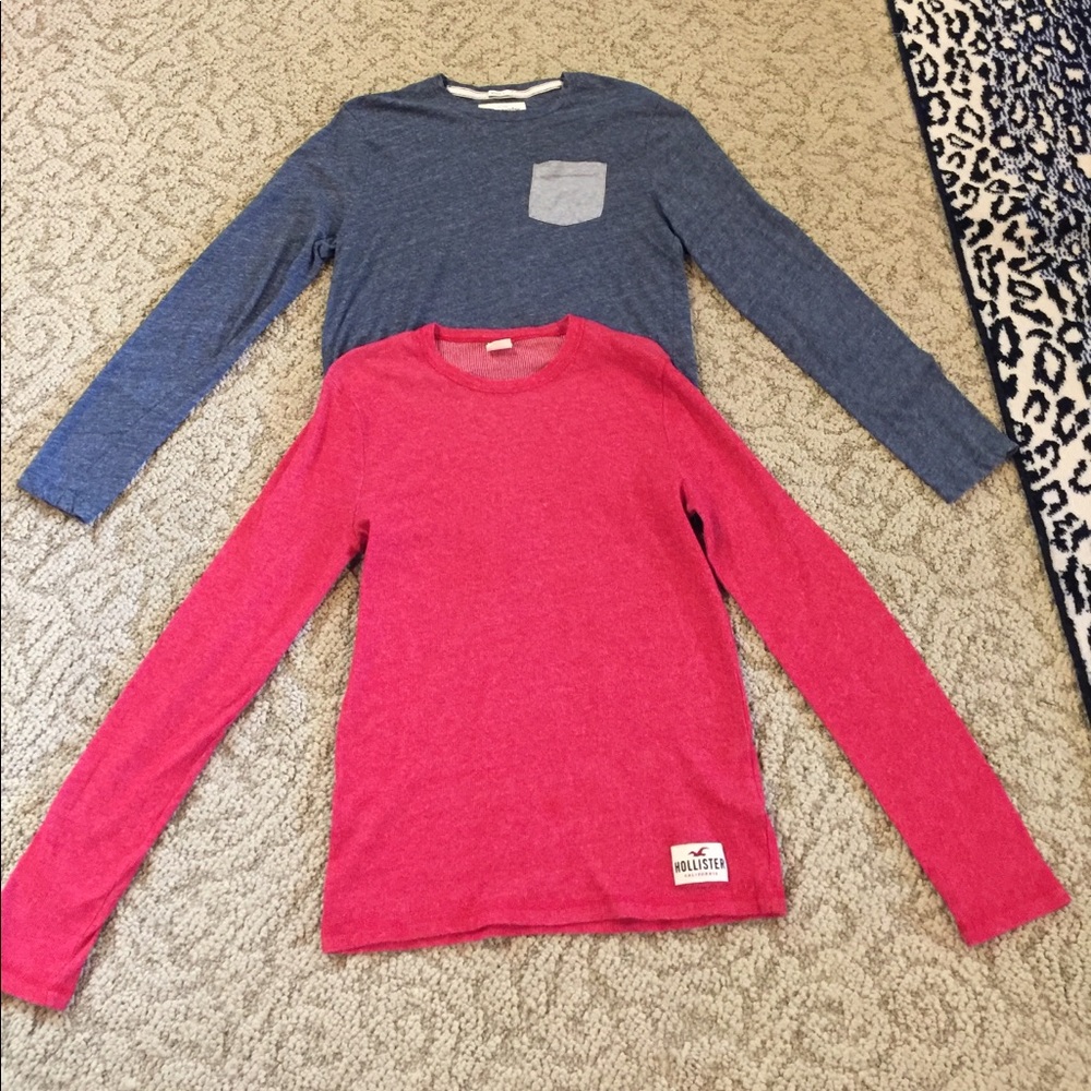 HOLLISTER MENS SIZE MEDIUM 2 PACK LONG SLEEVE TEES
