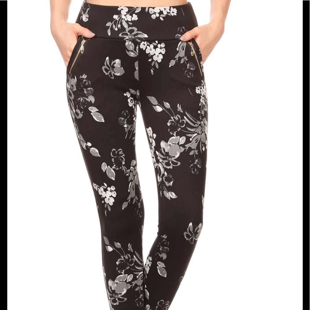 Soft brushed floral leggings