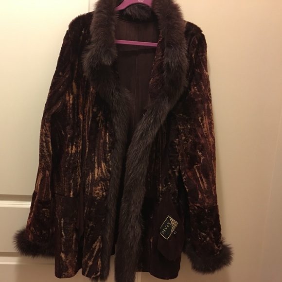 Reversiable Shearling Swing Coat and genuine fox - Picture 3 of 7