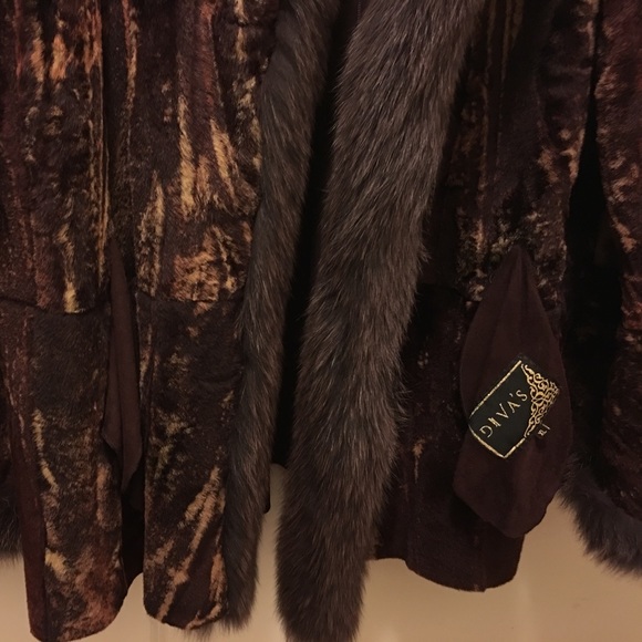 Reversiable Shearling Swing Coat and genuine fox - Picture 4 of 7