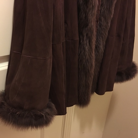 Reversiable Shearling Swing Coat and genuine fox - Picture 6 of 7