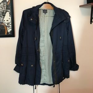 Anthropologie Navy Blue Anorak