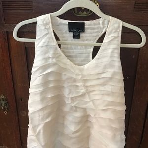 Cream, ruffle top