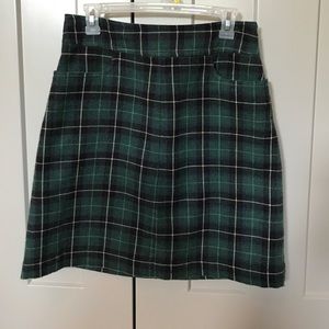 Plaid Wool Skirt