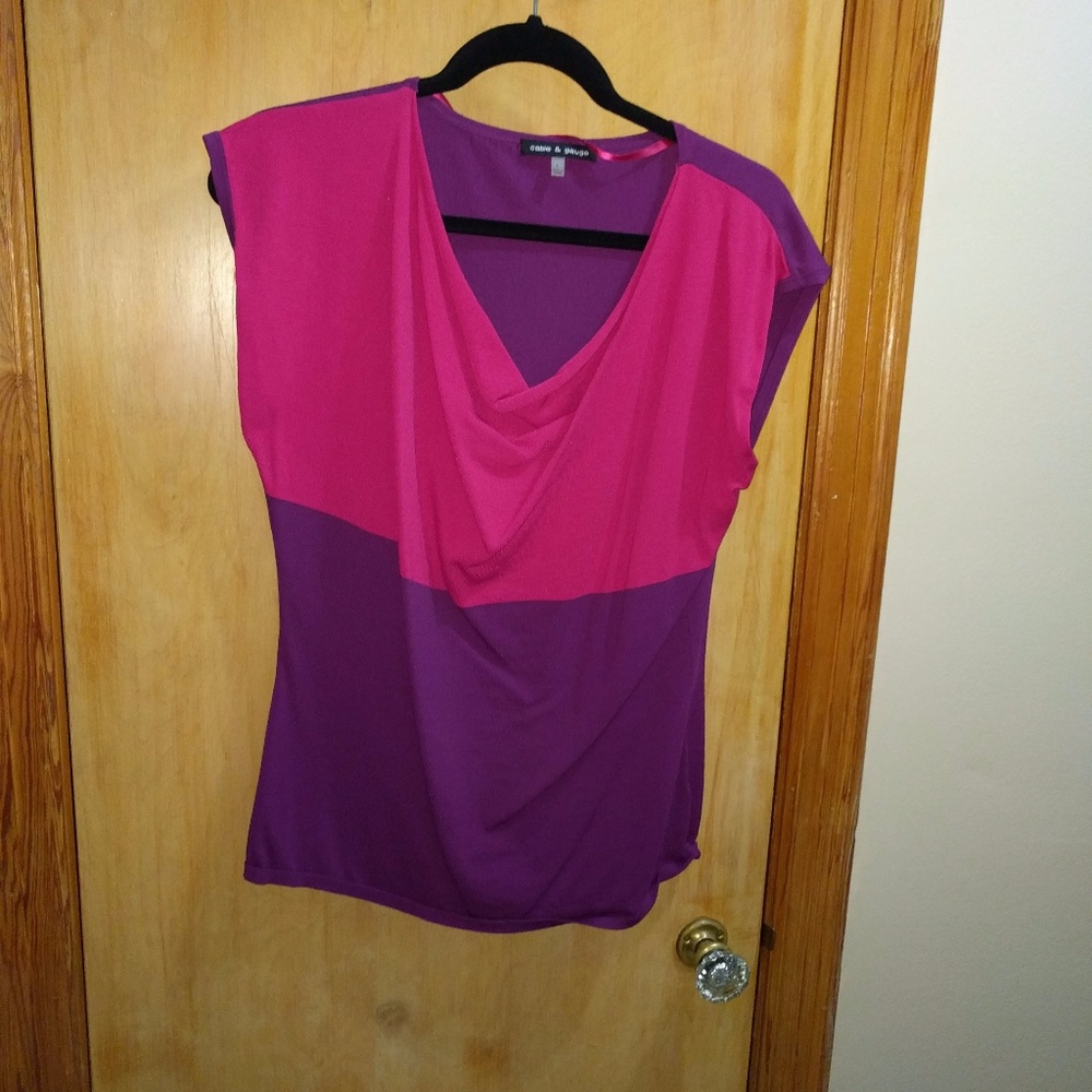 Fun color blocked sleeveless  knit top