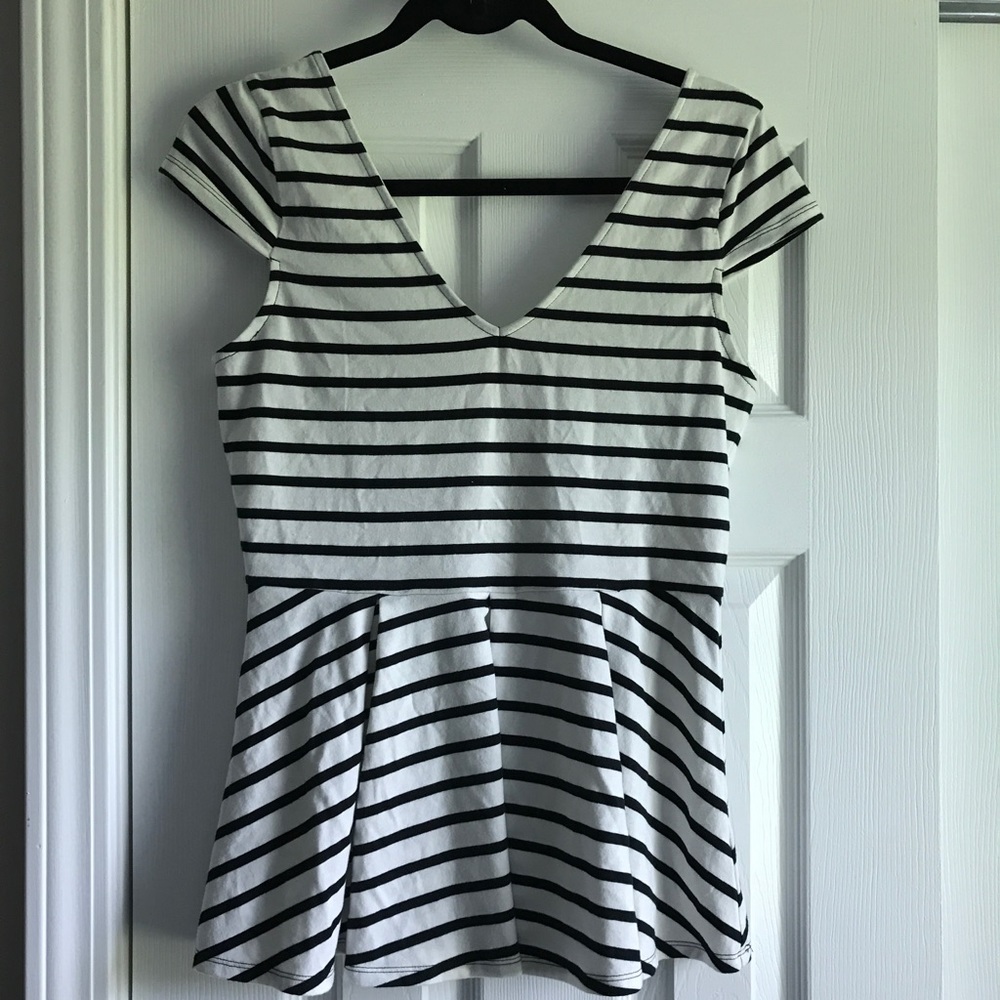 Victoria's Secret Peplum Striped Top