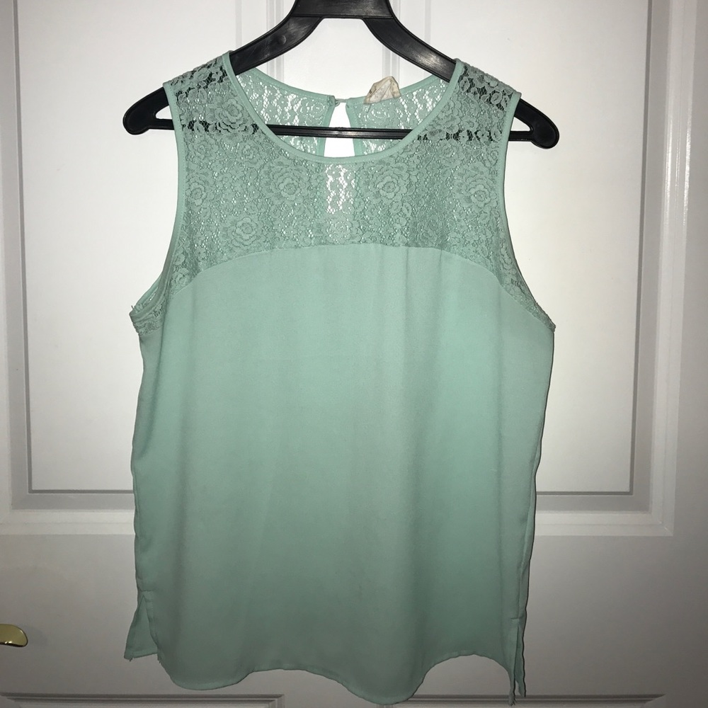 Light blue lace top tank