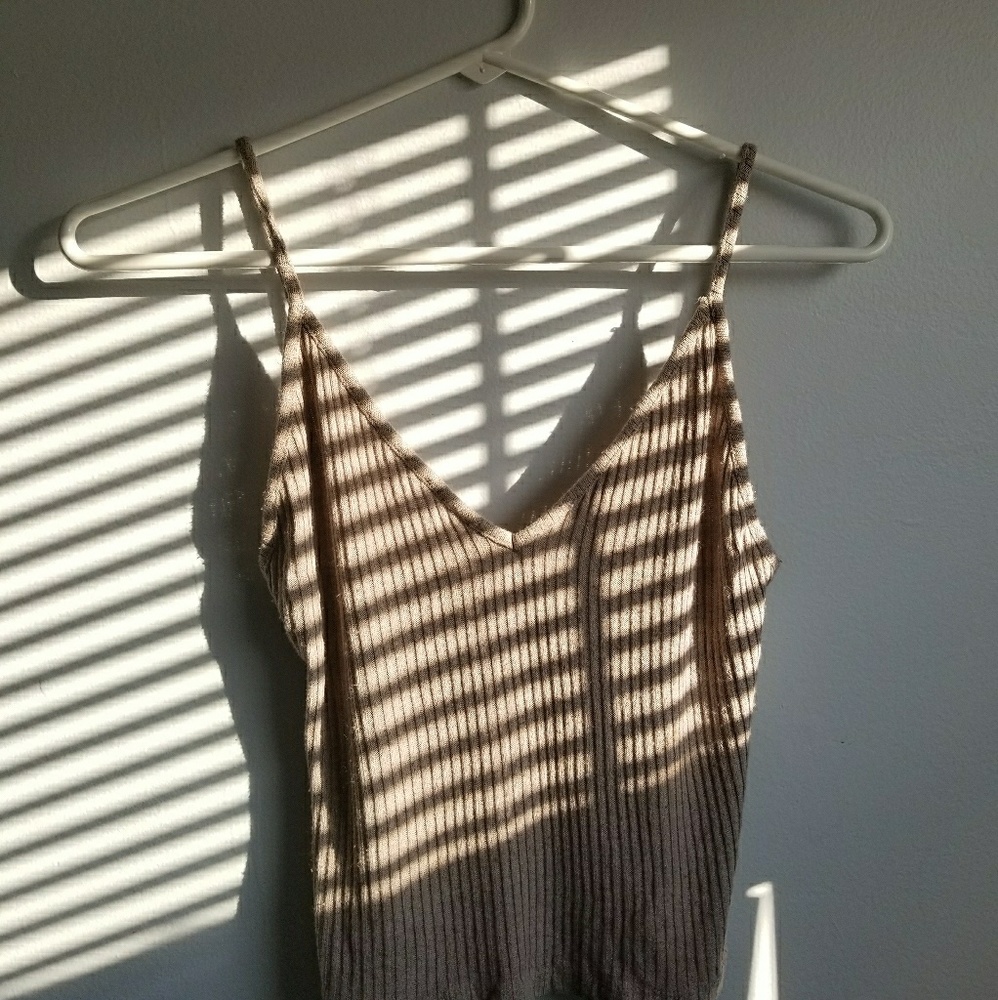 Tan ribbed BRANDY MELVILLE tank top