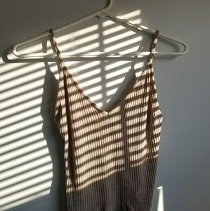Tan ribbed BRANDY MELVILLE tank top