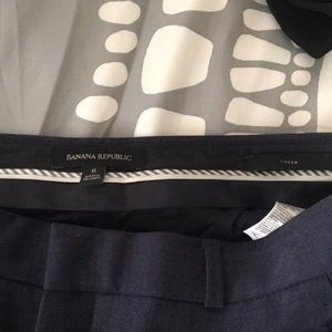 Banana Republic Lightweight Wool Navy Logan Pants
