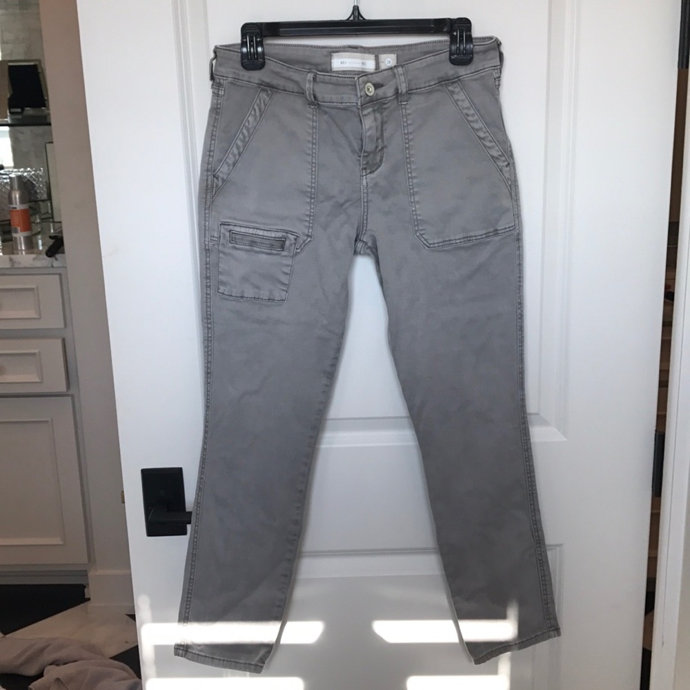 Anthropologie grey cargo style skinny jeans