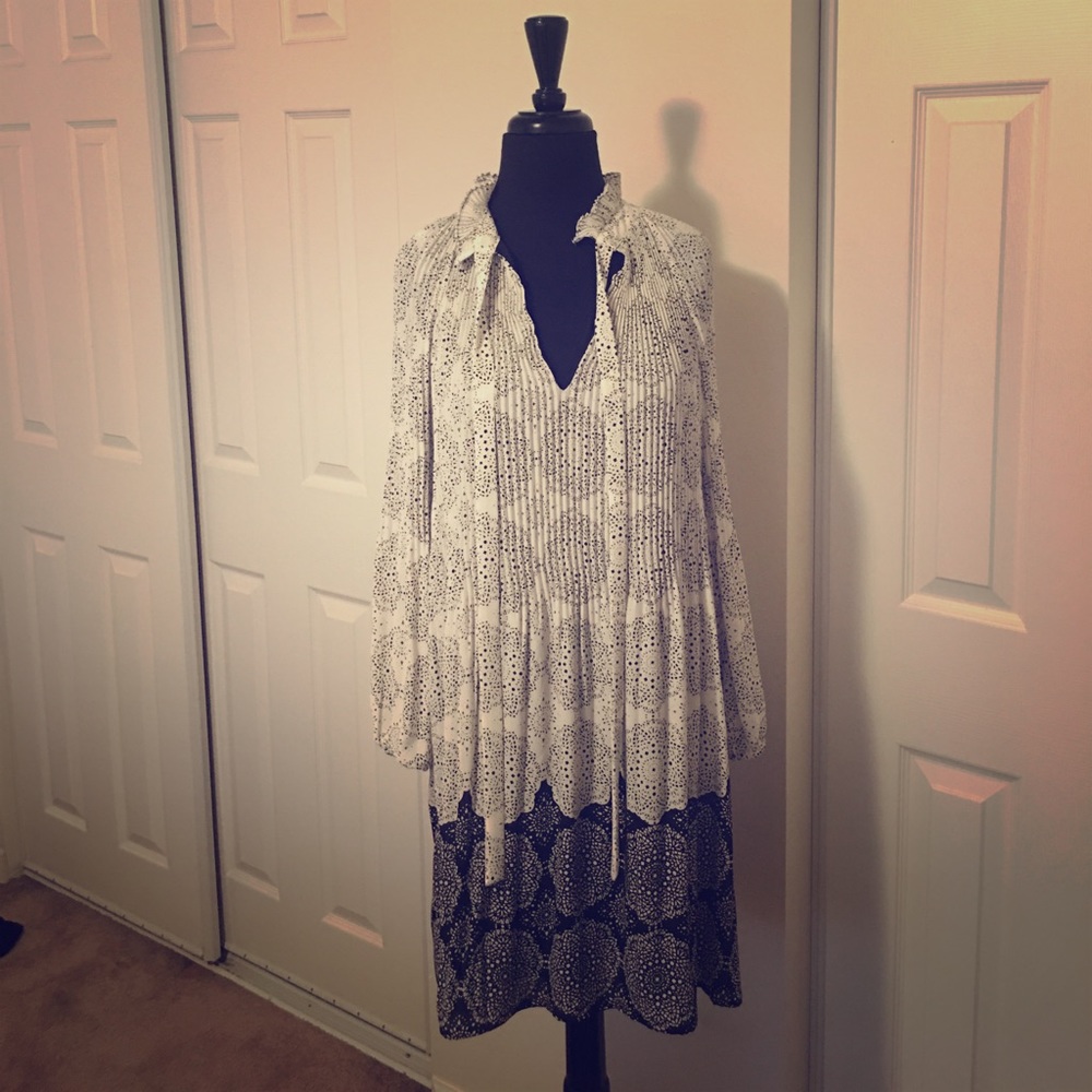 White & Black Ruffle Dress