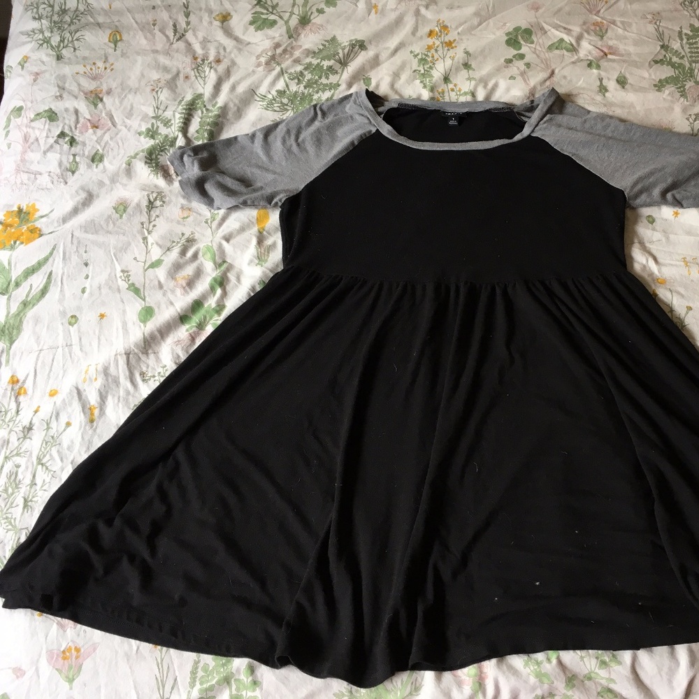 plus black & grey baseball t-shirt skater dress
