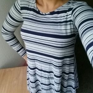 Casual Striped Long-sleeve Dress