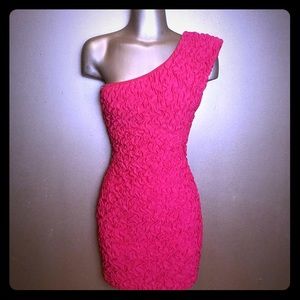 Hot pink mini dress