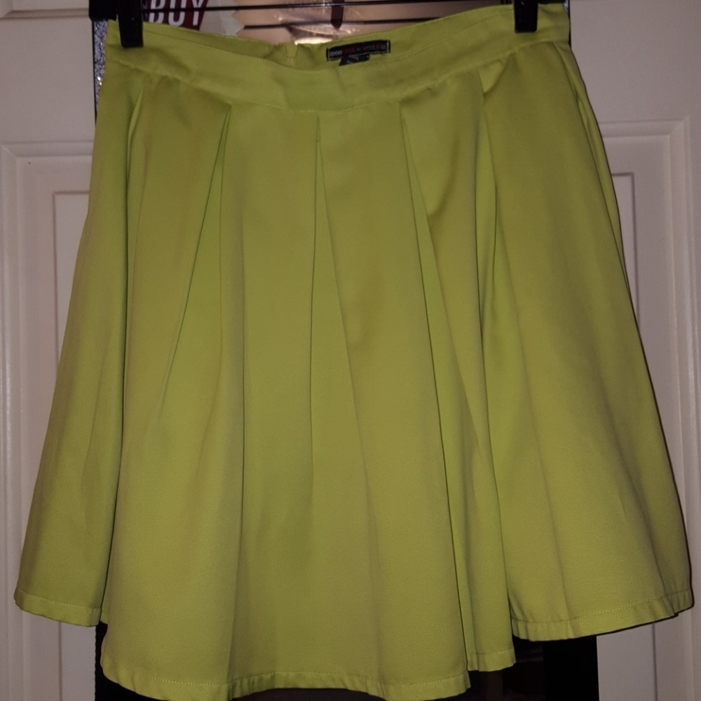 Lime green skater skirt