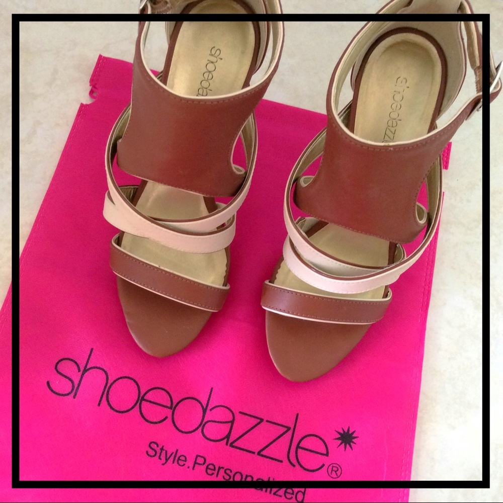 Shoedazzle Nissa Brown Heels | Size 7.5