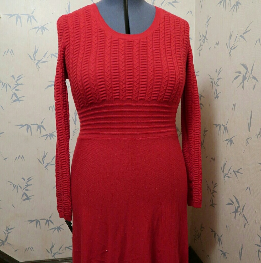 Red knit boden dress