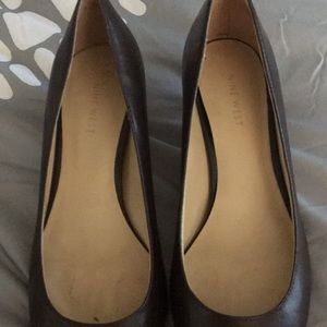 Nine West Brown Leather Kitten Heels