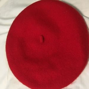 Red wool beret