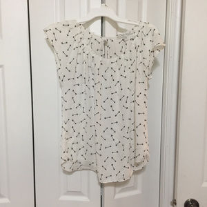 Black and White Arrow Blouse