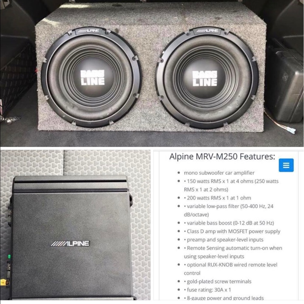 2 Alpine 12inch speakers 🔊🔉 w Alpine amplifier