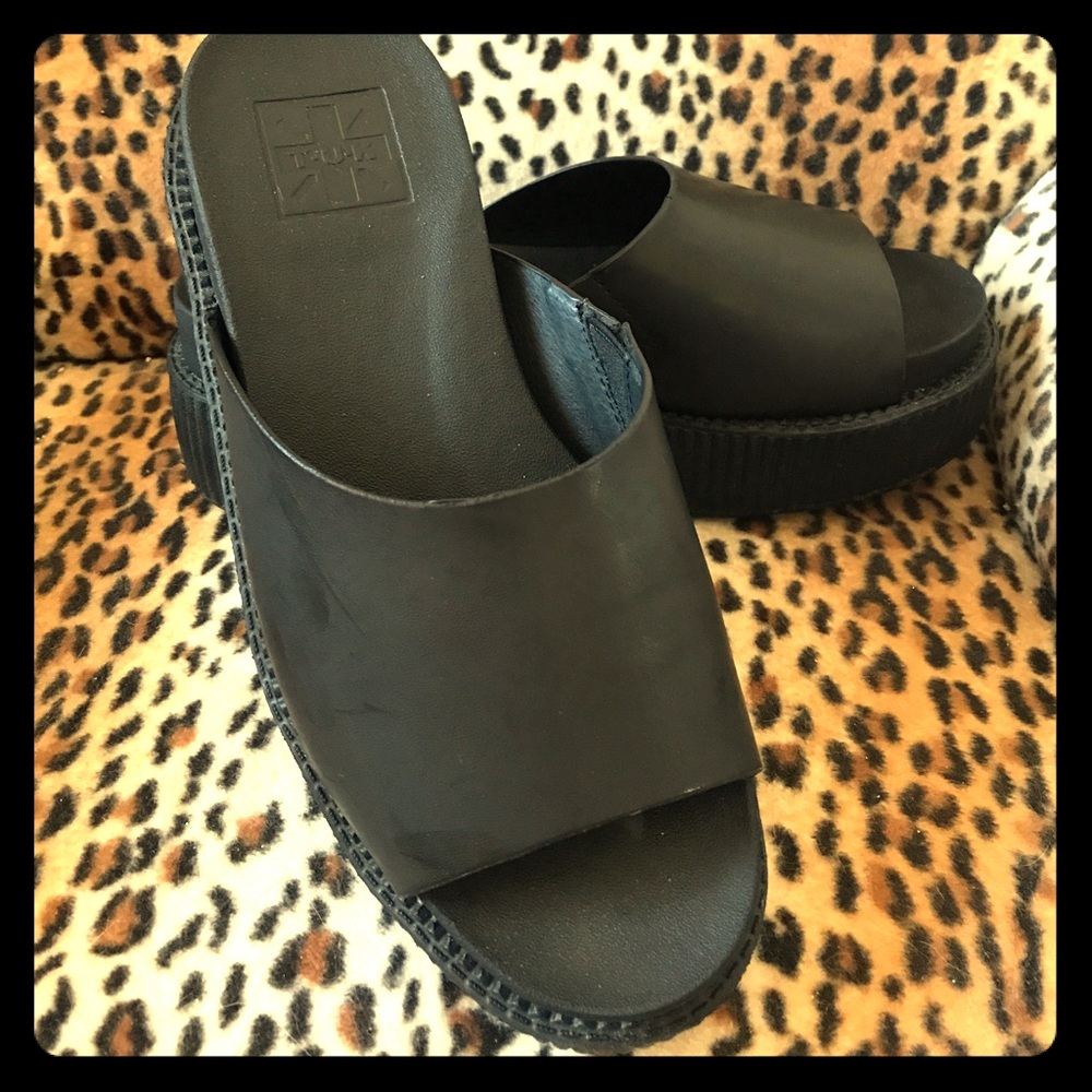 T U K Creepers Black Mule Sandal
