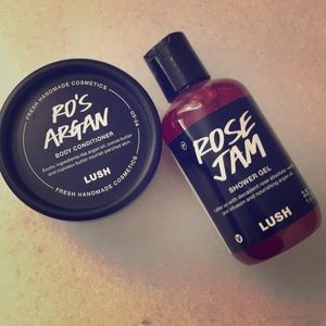 LUSH Rose Jam & Ro's Argan shower gel & lotion