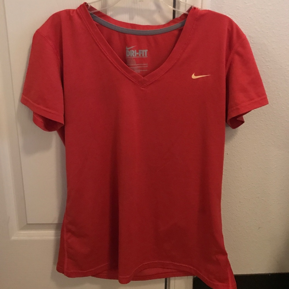 Nike dri fit red v neck