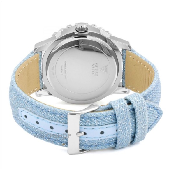 W0336L7 Guess Womens Dazzler Denim Band Watch