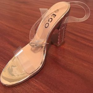 Brand New Clear Straps Ego Heels