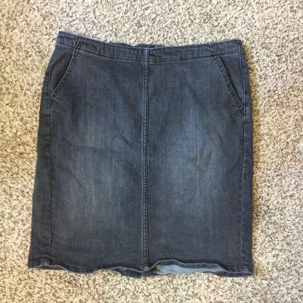 Black Denim Pencil Skirt