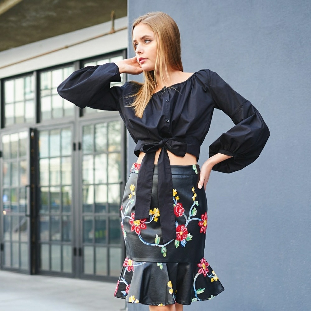 Short Floral Mermaid Skirt