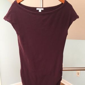 James Perse Ruched Cap Sleeve Dress